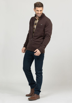 Gilet zippé marron Homme