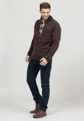 Gilet zippé marron Homme