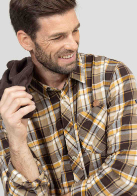 Chemise à carreaux marron Homme Chemise à carreaux marron Homme