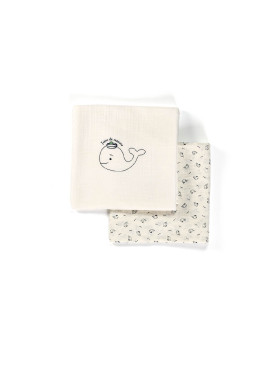 Lot de 2 langes imprimé bleu Bébé Lot de 2 langes imprimé bleu Bébé
