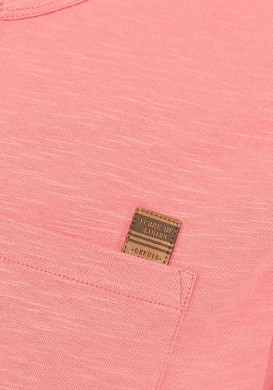 T-shirt rose col tunisien Homme T-shirt rose col tunisien Homme