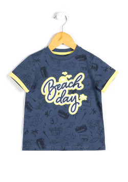 T-shirt Garçon bleu foncé imprimé