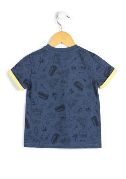 T-shirt Garçon bleu foncé imprimé