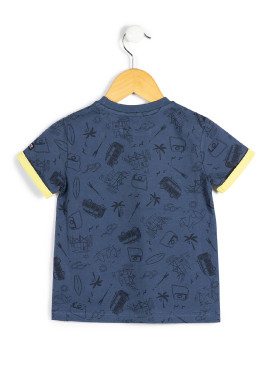 T-shirt Garçon bleu foncé imprimé T-shirt Garçon bleu foncé imprimé