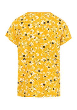 Blouse manches courtes imprimé jaune Femme