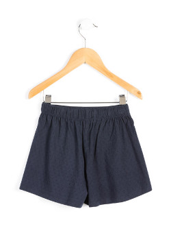 Short bleu marine Fille maille reliefée