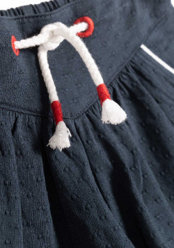 Short bleu marine Fille maille reliefée