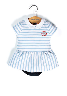 Combirobe rayée bleu ciel Bébé Fille Combirobe rayée bleu ciel Bébé Fille