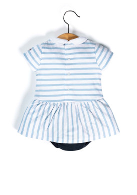 Combirobe rayée bleu ciel Bébé Fille Combirobe rayée bleu ciel Bébé Fille