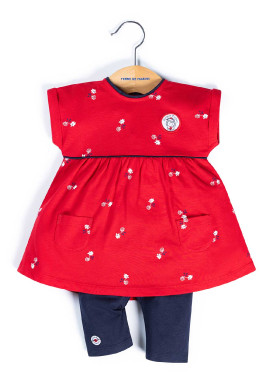 Ensemble Bébé legging+robe rouge Ensemble Bébé legging+robe rouge