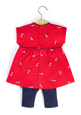 Ensemble Bébé legging+robe rouge Ensemble Bébé legging+robe rouge