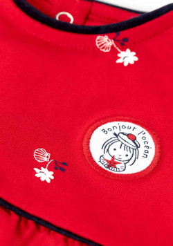 Ensemble Bébé legging+robe rouge