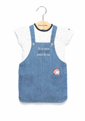 Ensemble Bébé robe en jean + t-shirt Ensemble Bébé robe en jean + t-shirt