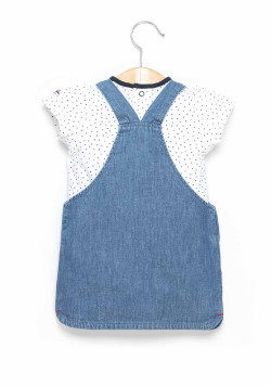 Ensemble Bébé robe en jean + t-shirt