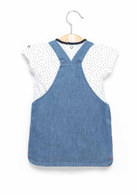 Ensemble Bébé robe en jean + t-shirt Ensemble Bébé robe en jean + t-shirt