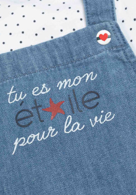 Ensemble Bébé robe en jean + t-shirt Ensemble Bébé robe en jean + t-shirt