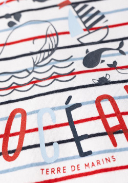 Ensemble Bébé short rouge+t-shirt rayé