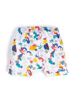 Ensemble Bébé bleu/imprimé short + t-shirt