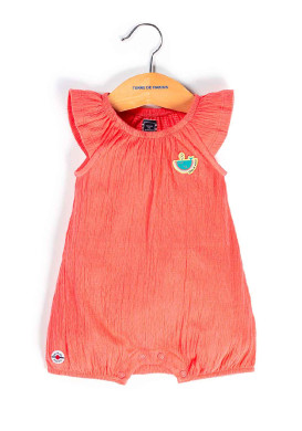 Combinaison Bébé Fille corail sans manches Combinaison Bébé Fille corail sans manches
