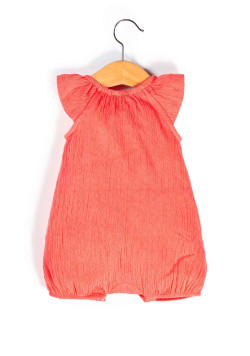 Combinaison Bébé Fille corail sans manches