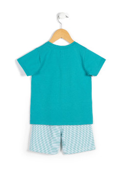 Ensemble pyjama vert émeraude Garçon t-shirt + short