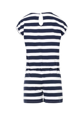 Combinaison short à manches courtes rayée Femme