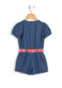 Combinaison courte en jean Fille