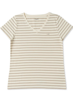 Marinière éco conçue Femme manches courtes grège/sable