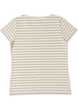 Marinière éco conçue Femme manches courtes grège/sable