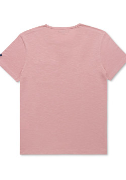 T-shirt col tunisien vieux rose Homme