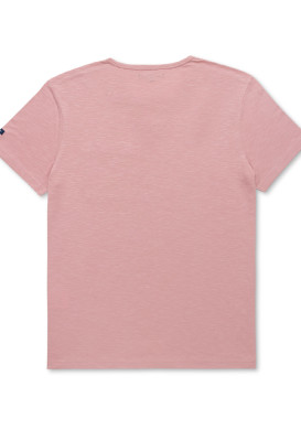T-shirt col tunisien vieux rose Homme