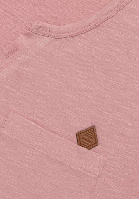 T-shirt col tunisien vieux rose Homme