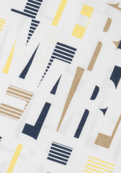 Polo blanc imprimé graphique Homme