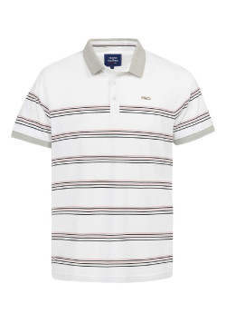 Polo rayé blanc Homme