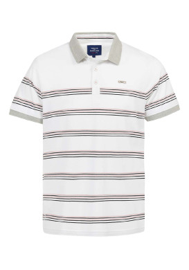 Polo rayé blanc Homme