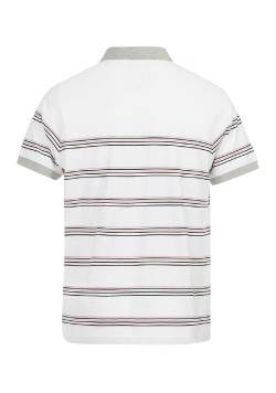 Polo rayé blanc Homme