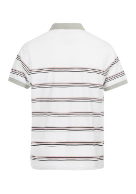 Polo rayé blanc Homme