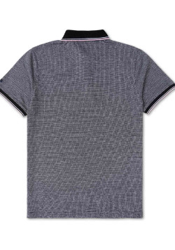 Polo noir micro jacquard Homme