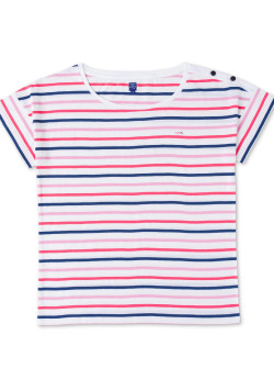 T-shirt rayé rose multicolore Femme