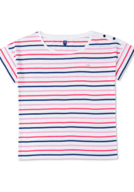 T-shirt rayé rose multicolore Femme