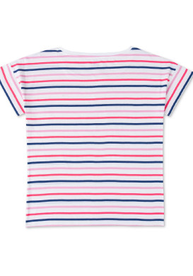 T-shirt rayé rose multicolore Femme