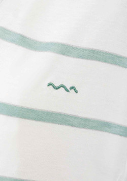 T-shirt blanc rayures vertes viscose et lin Femme