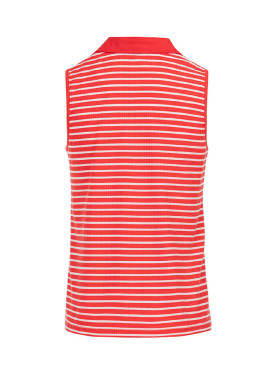 Polo rouge sans manches rayé Femme Polo rouge sans manches rayé Femme