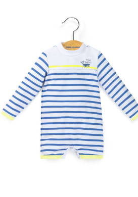 Combinaison de bain rayé manches longues Bébé garçon Combinaison de bain rayé manches longues Bébé garçon