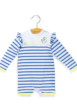 Combinaison de bain rayé manches longues Bébé fille