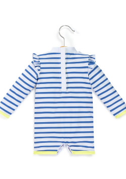 Combinaison de bain rayé manches longues Bébé fille