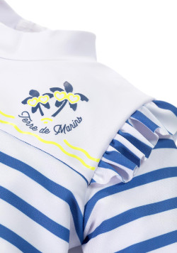 Combinaison de bain rayé manches longues Bébé fille