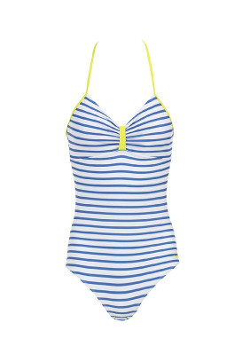 Maillot de bain rayé 1 pièce Femme MAILLOT DE BAIN FOND BLANC RAYE BLEU YMAYA