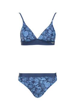 Maillot de bain bleu 2 pièces Femme
