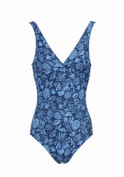 Maillot de bain bleu 1 pièce Femme